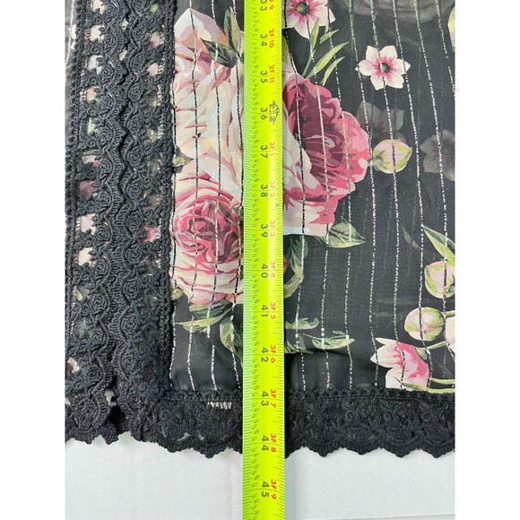 NWT LuLaRoe M Floral Sheer Cover Up Lace Crochet Kimono Midi Open Front Oversize - Picture 13 of 13